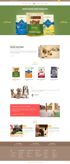 Animer 基于Bootstrap的宠物食品电商模板，打造专业狗粮商城